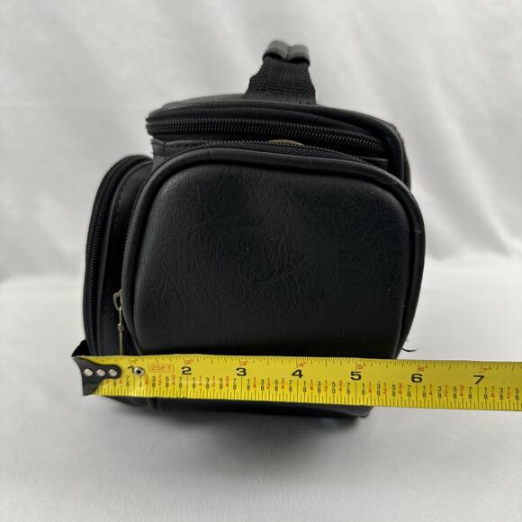 Camera Bag Case Black Pleather with Three Storage Pouches Soft Case - Picture 15 of 15